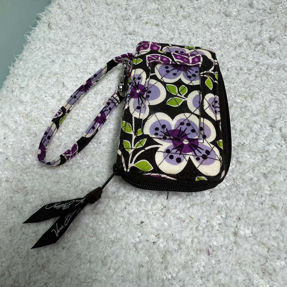 Vera Bradley Plum Petals Double ID Wristlet Wallet